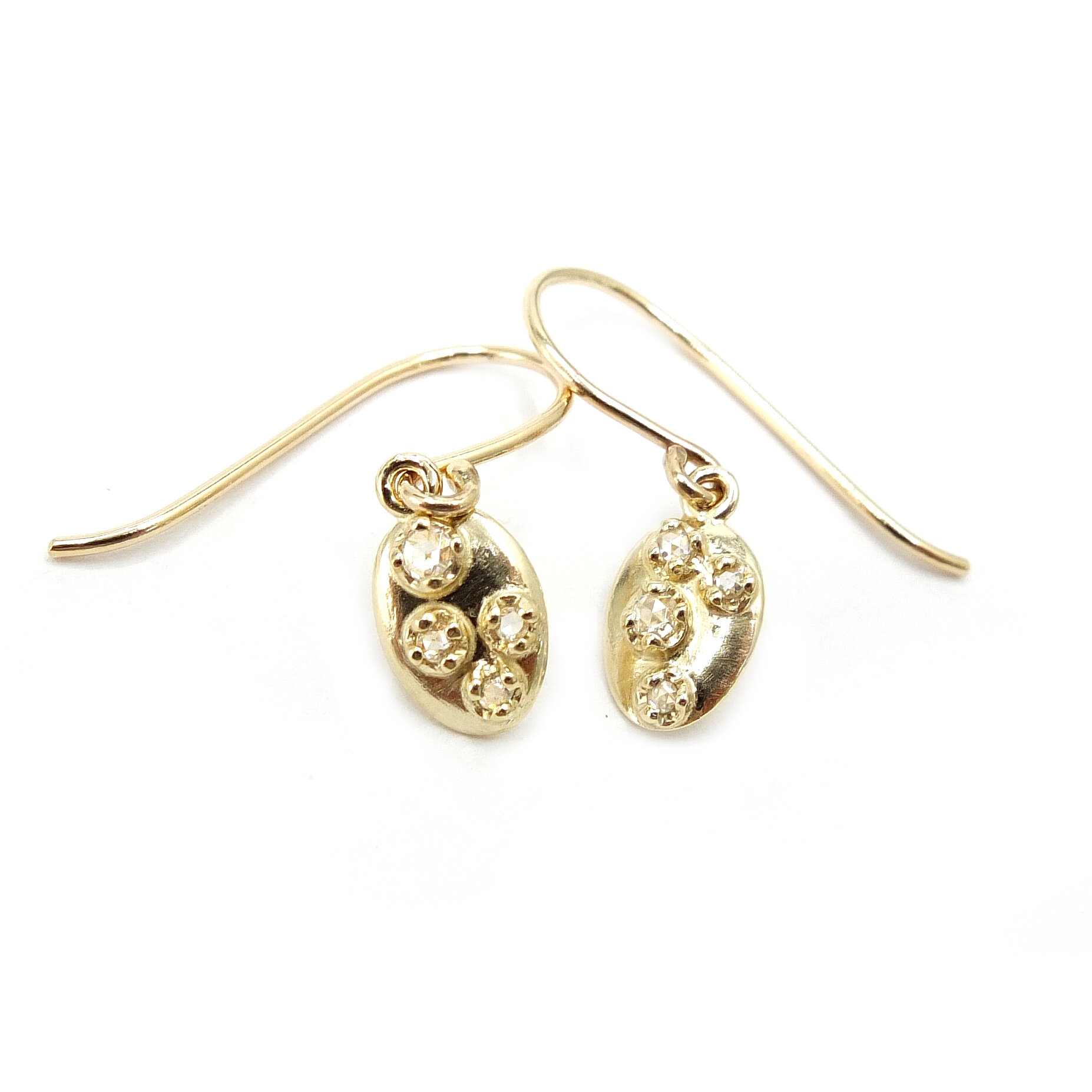 Three Buds Rose Cut Diamond Earrings - E125 — N+A - Handmade Fine ...