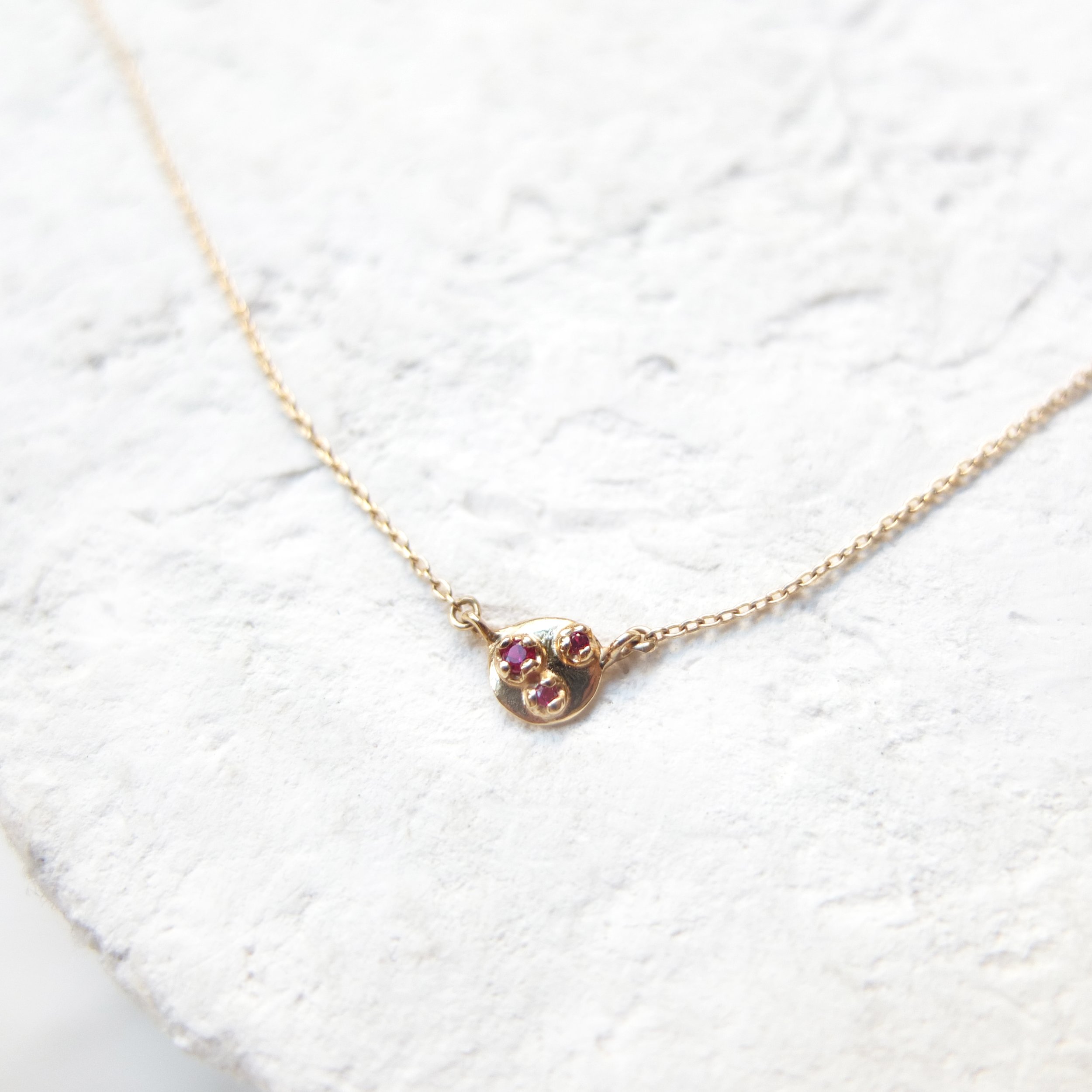 Small Shield Necklace with Ruby - N086