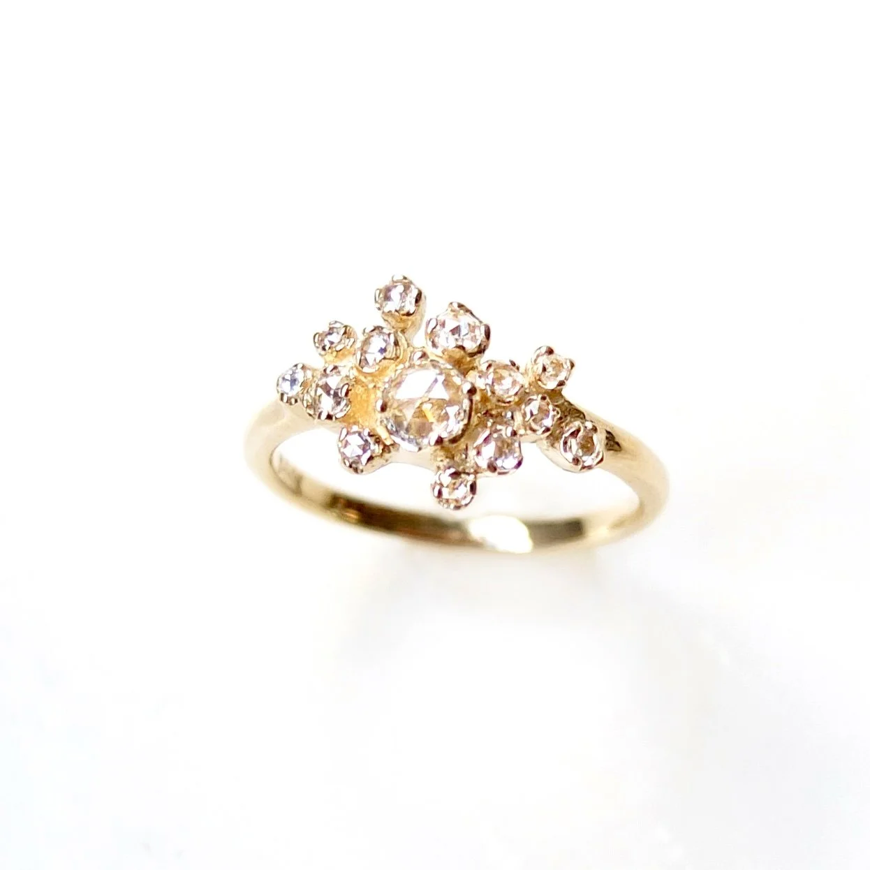 Rose Cut Diamond Shield Ring - R151 — N+A - Handmade Fine Jewelry in NYC