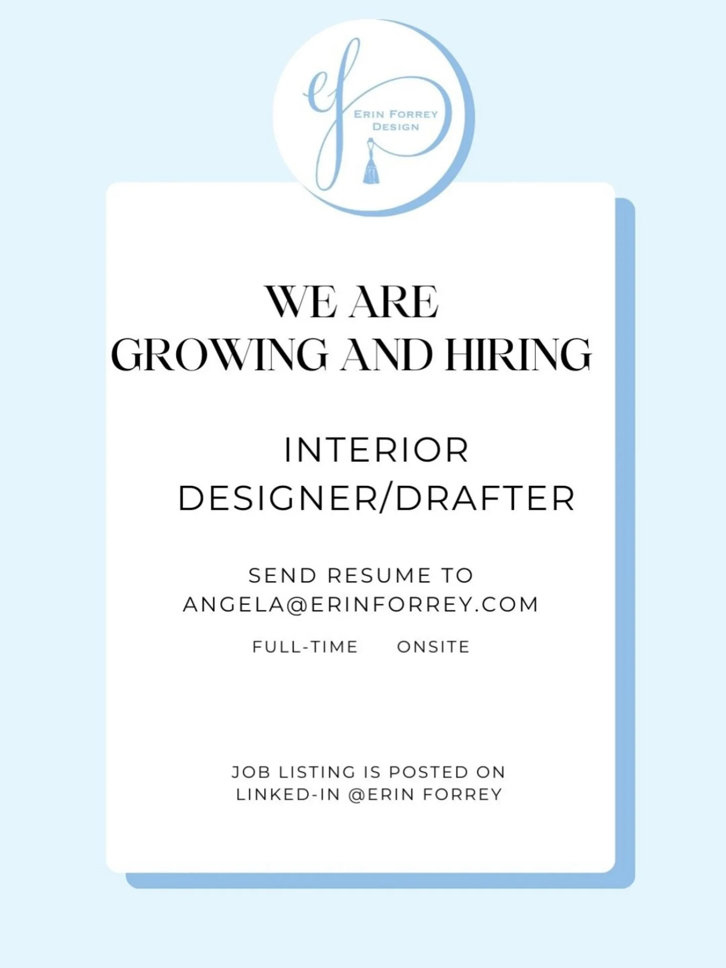 ✨ We&rsquo;re Growing &amp; Hiring! ✨

Are you proficient in drafting and experienced in high-end residential interior design?
Do you live in or near Princeton, NJ and want to work with a fun, collaborative, and creative team?

We&rsquo;re looking fo