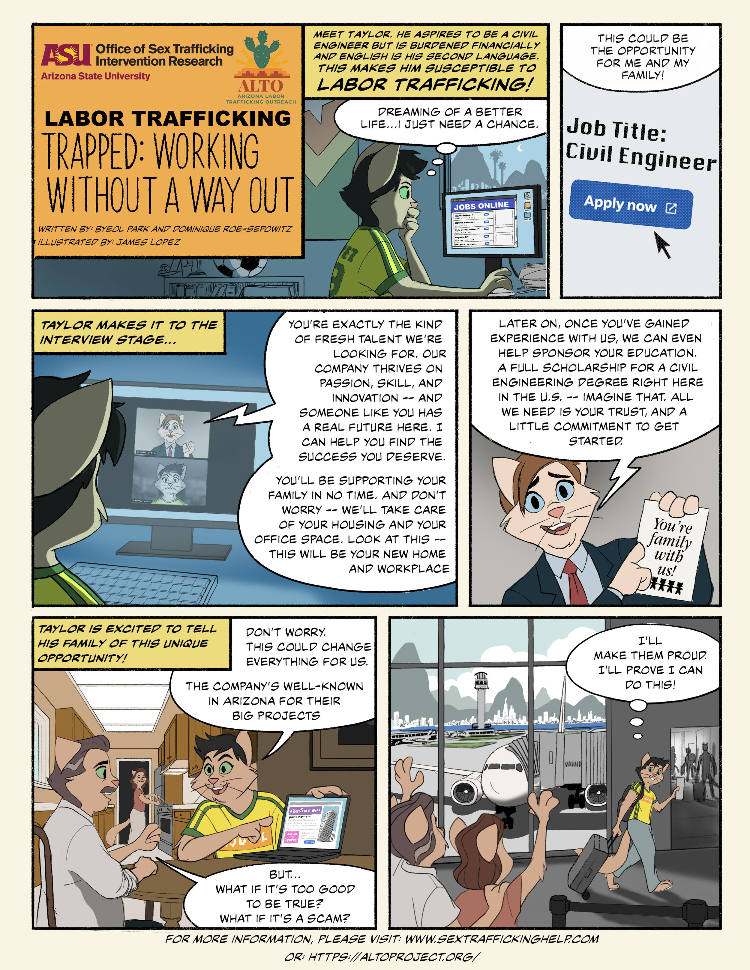 Trapped: Working Without a Way Out - Cat Comic Version pg 1