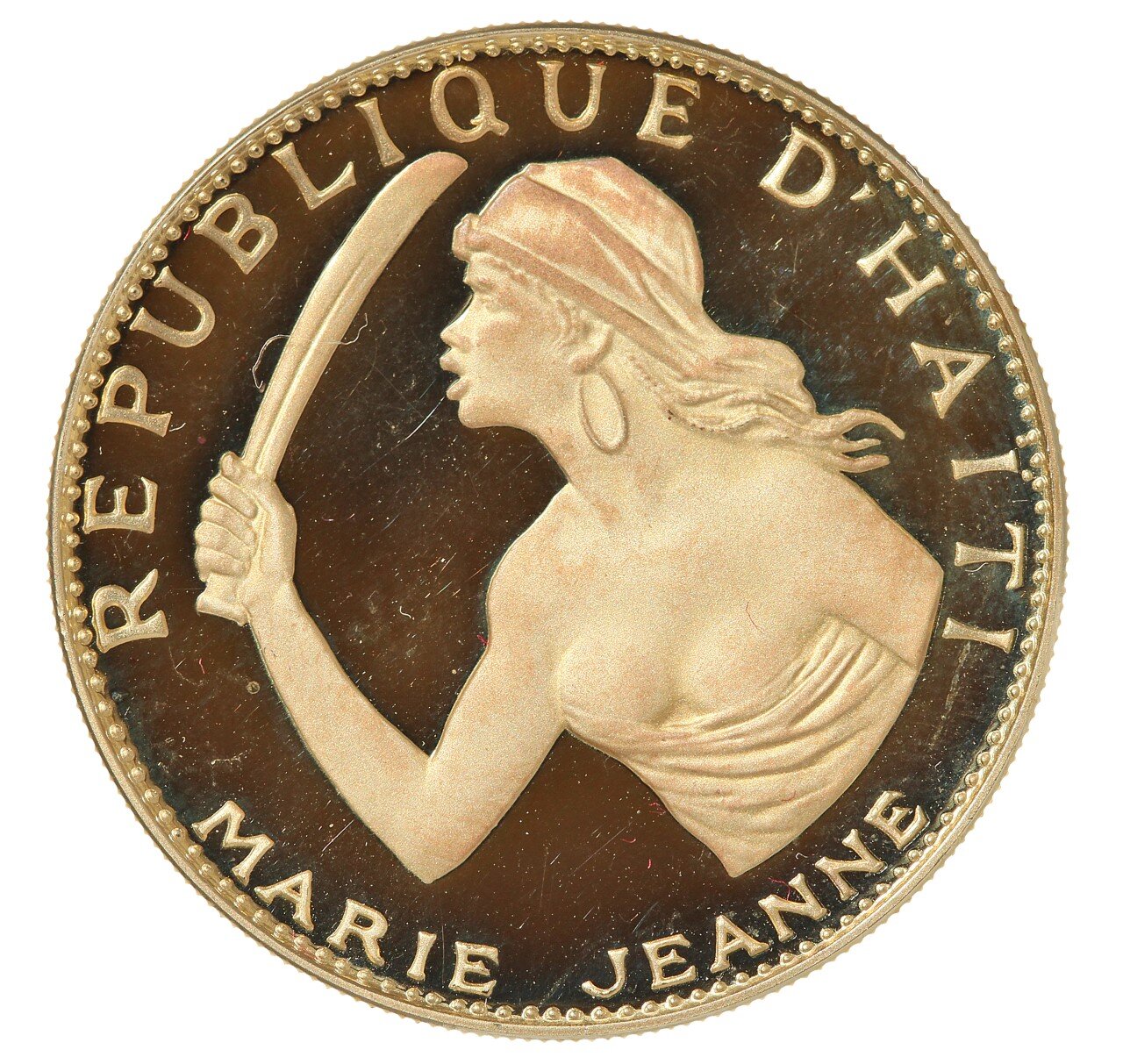 Commemorative 100 Gourdes Non-Circulating Coin (Avers), 1970, Collection Joseph Guerdy Lissade