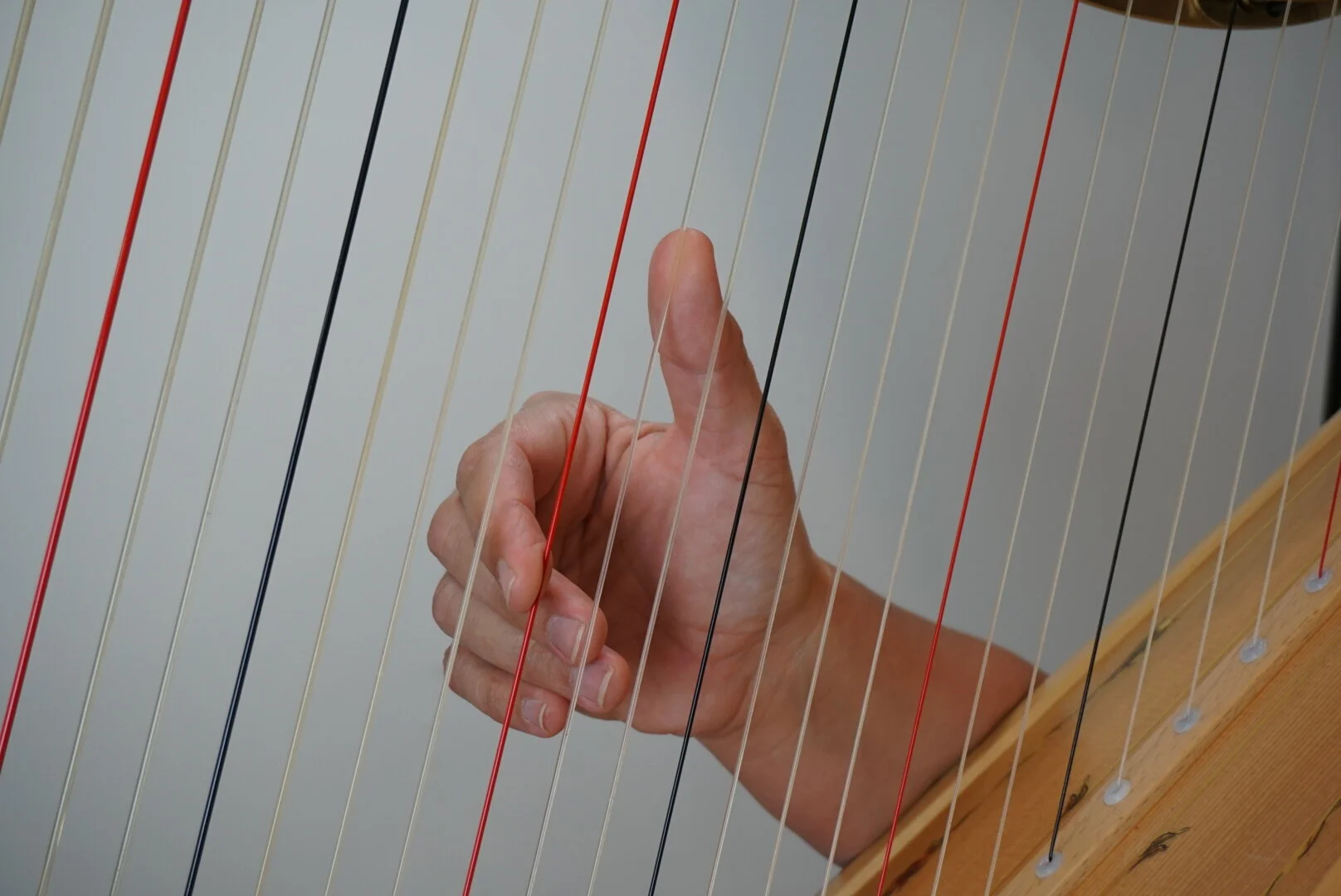 Anchored Playing, Right Hand, thumb with 2nd finger anchored