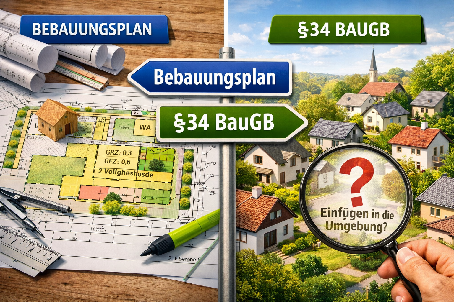 Bebauungsplan & §34 BauGB einfach erklärt
