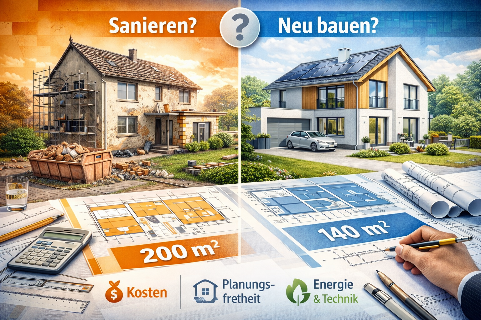 Sanieren oder neu bauen – was lohnt sich wirklich?