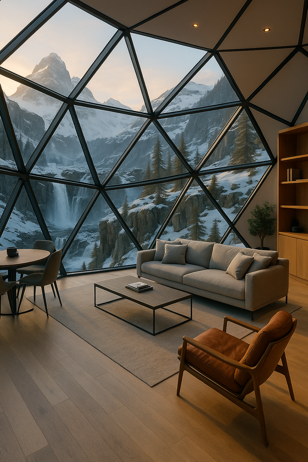 Konzeptionelle, futuristische Chalet-Architektur