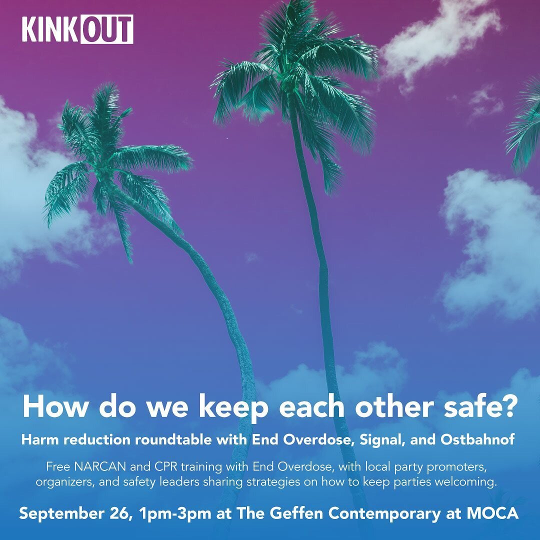 🪩NIGHTLIFE HARM REDUCTION ROUNDTABLE 🪩
📍9/26 1-3 pm
📌Geffen contemporary at @moca 

This Tuesday KO invit&eacute;s everyone who&rsquo;s involved in nightlife for a Roundtable discussion on the importance of harm reduction in queer nightlife; how 