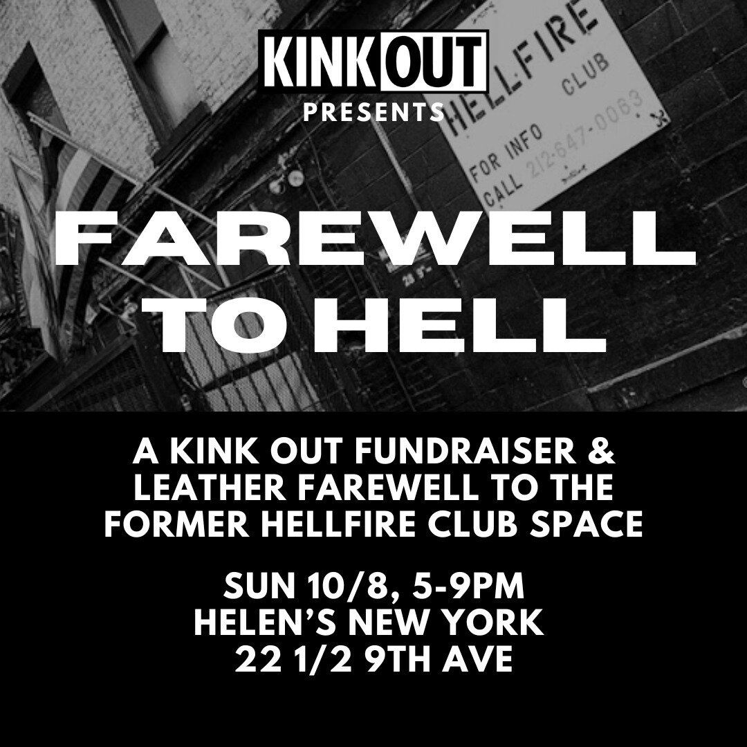 NYC! WE'RE COMING HOME &amp; WANT TO SEE YOU ON SUNDAY OCT 8TH!🗽

Grab tix you know where! 🎟

Calling all leatherd1kes, SWers, knky freaks, and beloved deviants to gather in the sacred stomping ground that previously housed The #HellfireClub 🔥

We