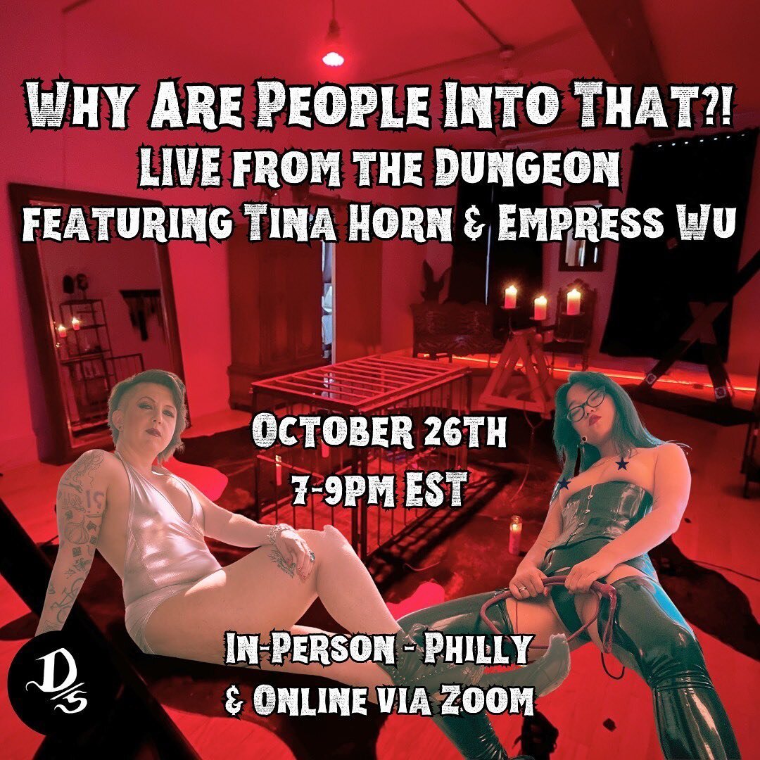 ATTENTION PHILADELPHIA AND BEYOND
DM @damianastudios OR EMAIL DAMIANASTUDIOS@PROTONMAIL.COM TO RSVP

Possible once in a lifetime chance to see a new performance art concept from KO fam educatrix Tina Horn @tinahornsass and Empress Wu @thebitchempress
