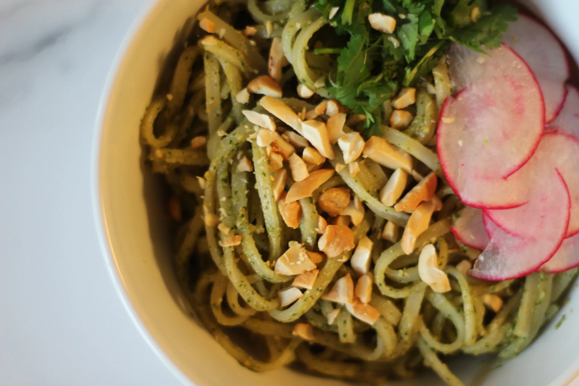 Cilantro Asian-Style Pesto and Rice Noodles