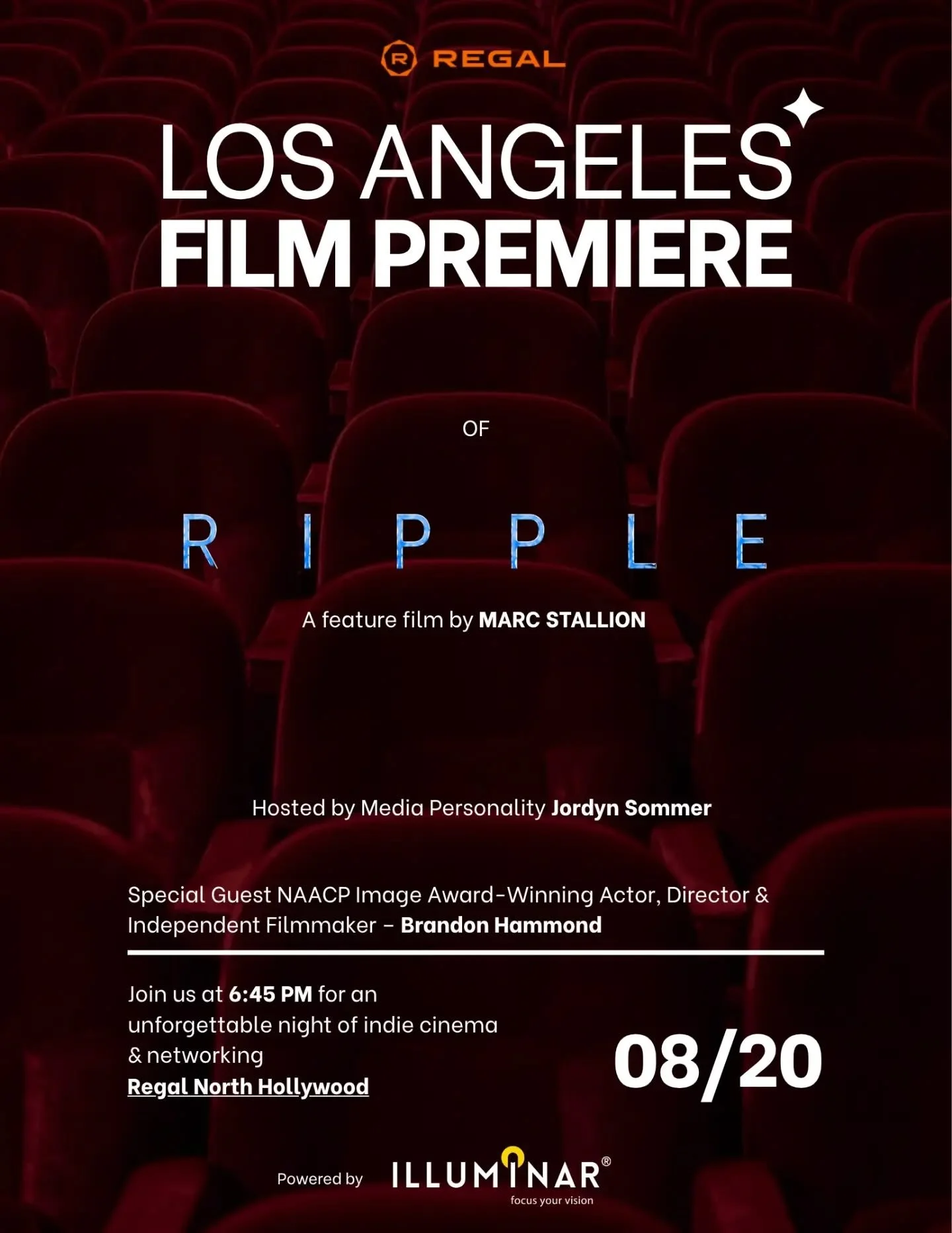 📣Filmmaker? Actor? Producer? Film enthusiast? 
Get up! Get out! Get active! 

RIPPLE is premiering August 20th and we are inviting all film lovers and Filmmakers to this event for community dialogue, celebration of Indie artistry, and future project