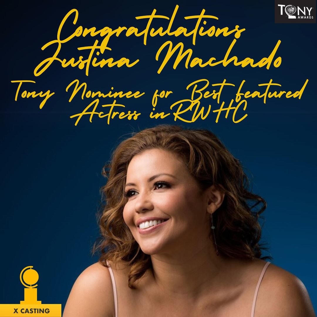Congratulations @justinamachado! Nominated for @thetonyawards in the category of Best Performance by a Featured Actress in a Musical in @rwhcmusical. 💐🏆