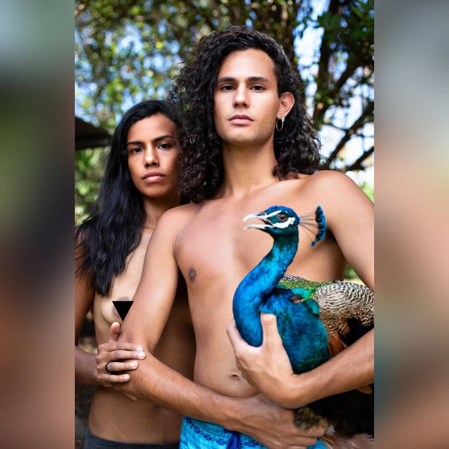 Dago is a gay-identifying man, often portrayed as seductively soft and feminine in my photos. Jannia is a lesbian-identifying woman, often portrayed as androgynously dominant in my photos. However, together their roles reversed. -I'm always in awe of