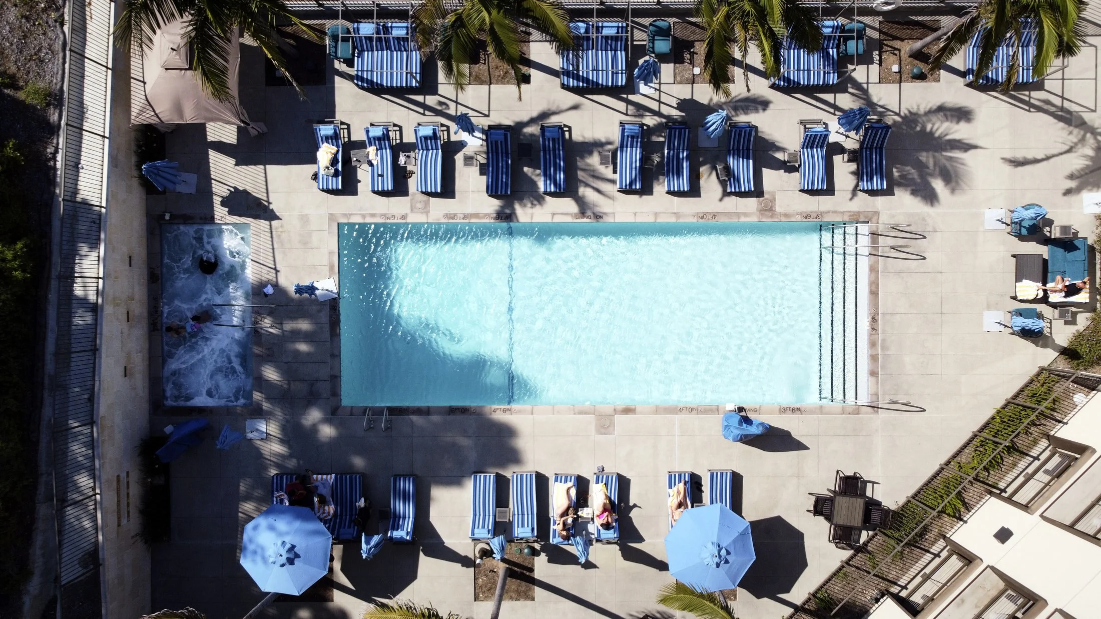 Legacy Hotel Resort & Spa pool, drone photography, San Diego, California