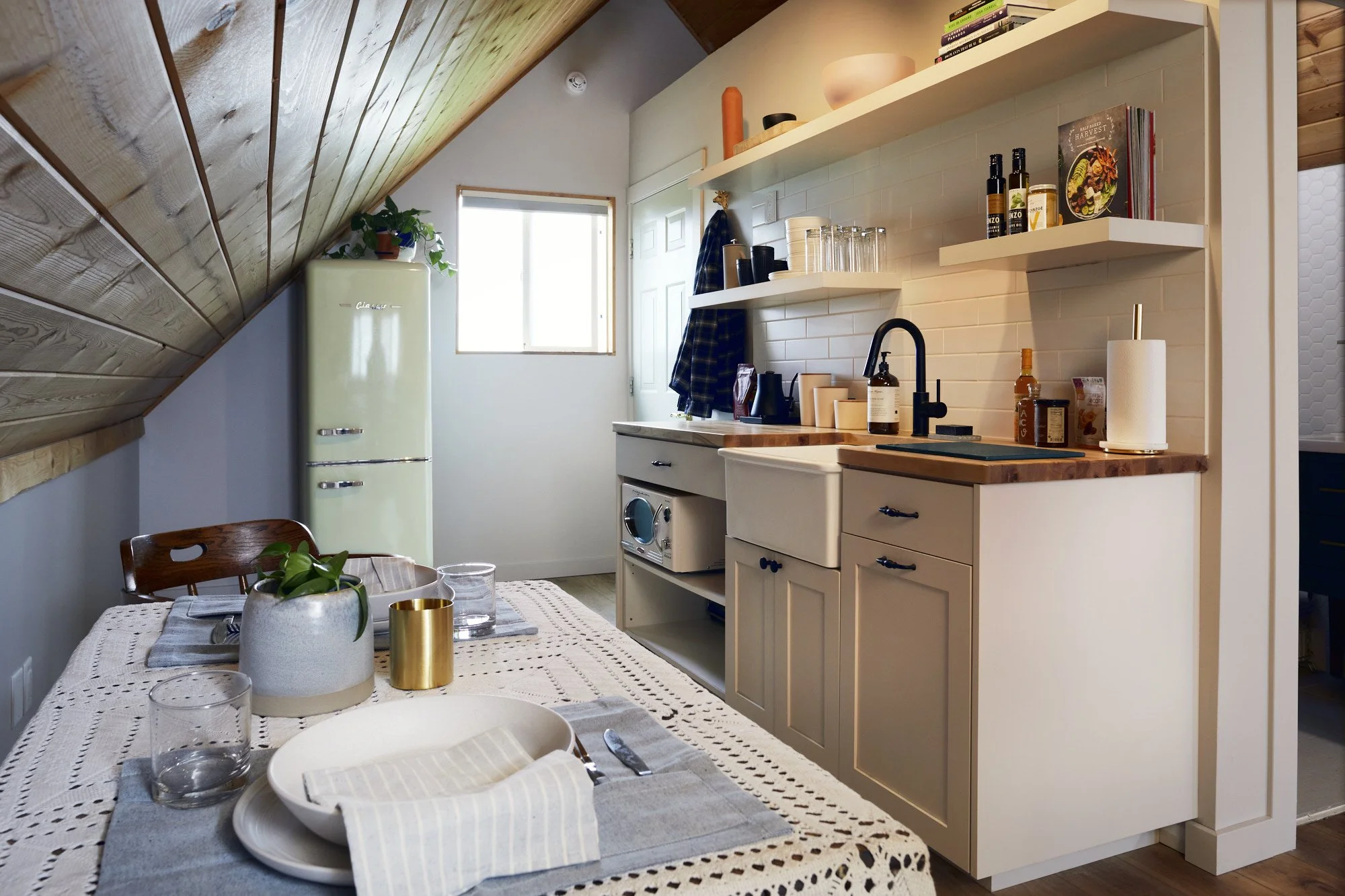 Tiny home living space, Carrie Chisholm designs, Whitefish, Montana