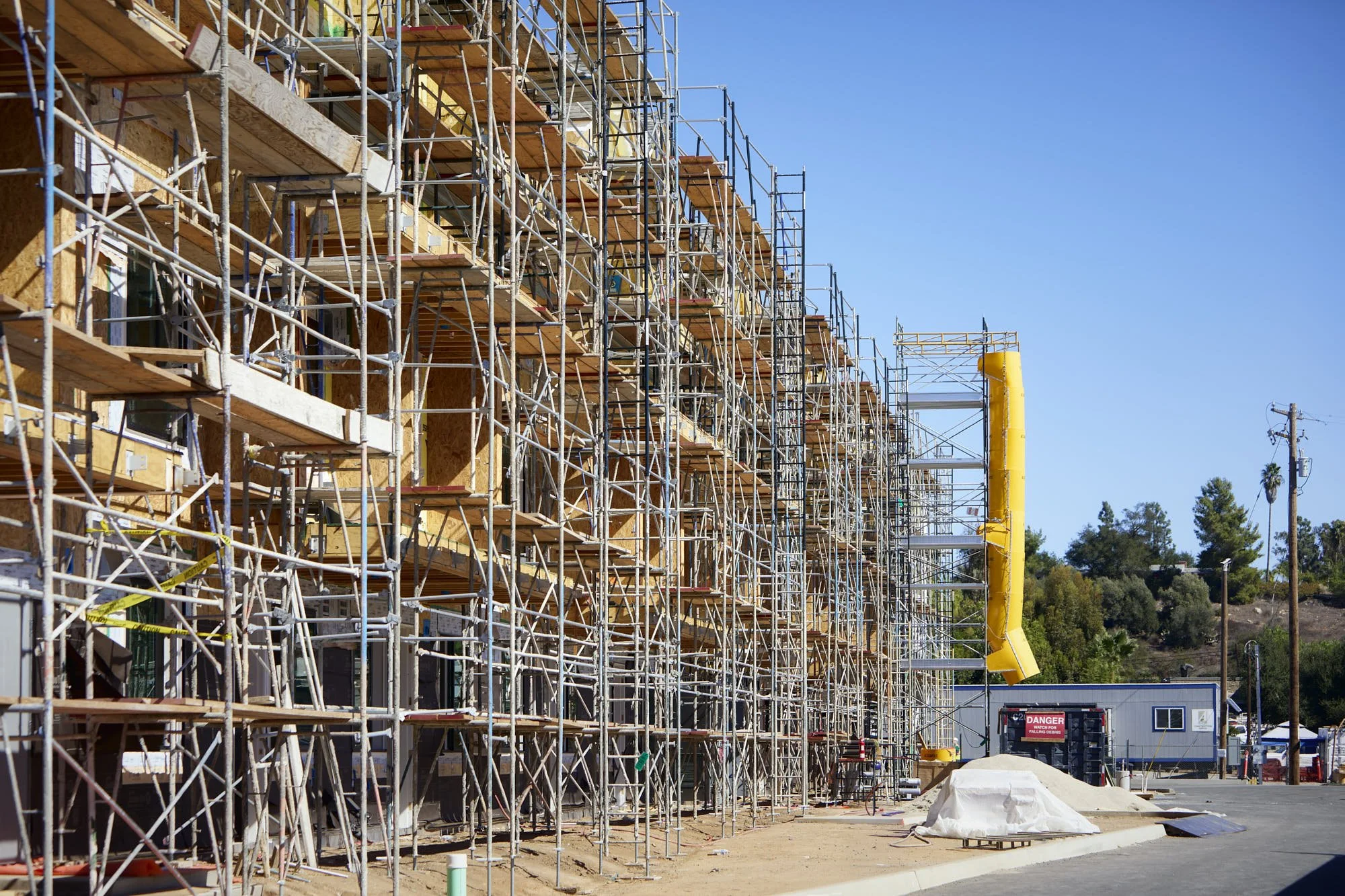 Scaffolding at Alvarado housing construction project