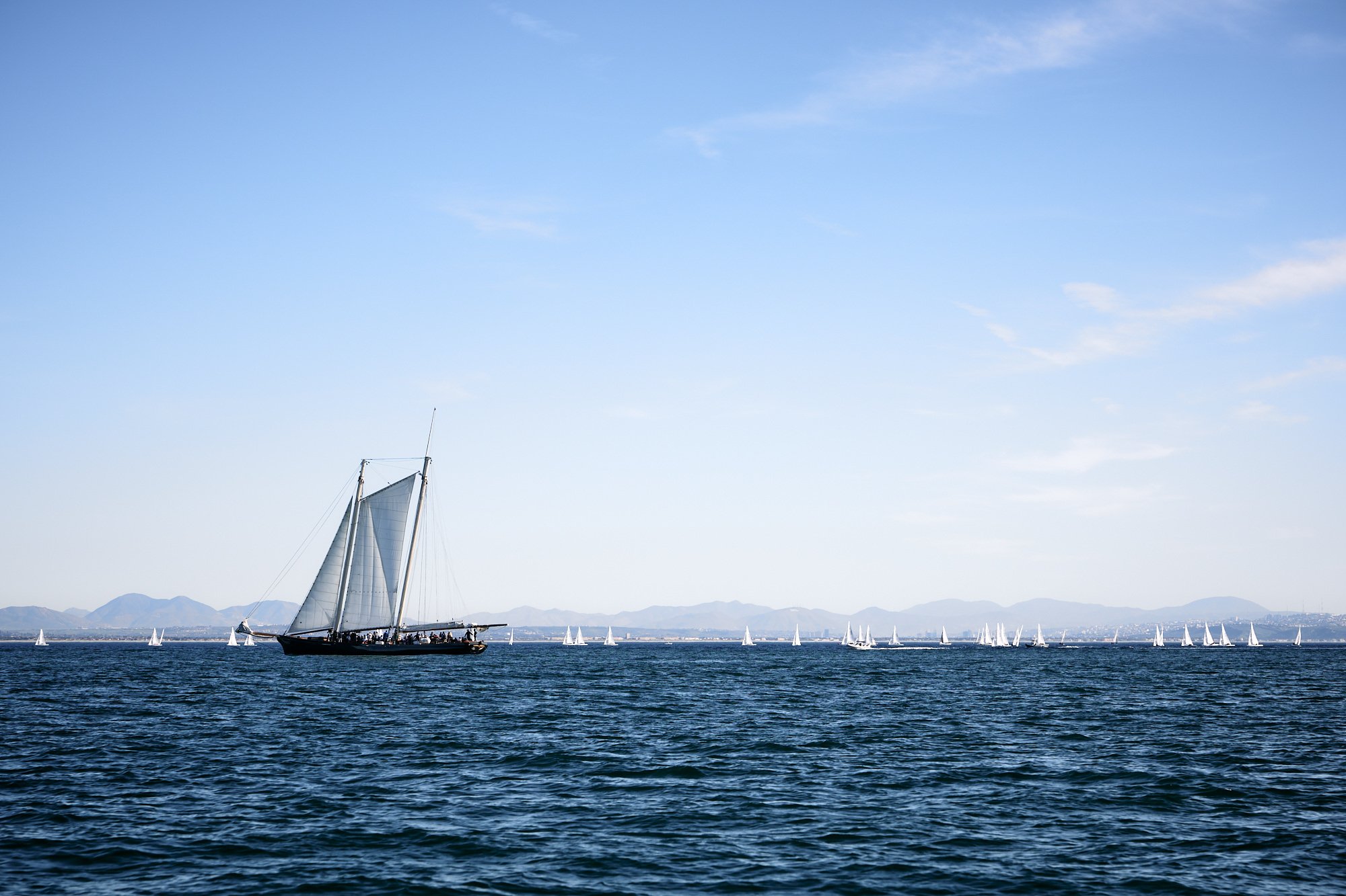 Racing yacht "America" in San Diego Bay