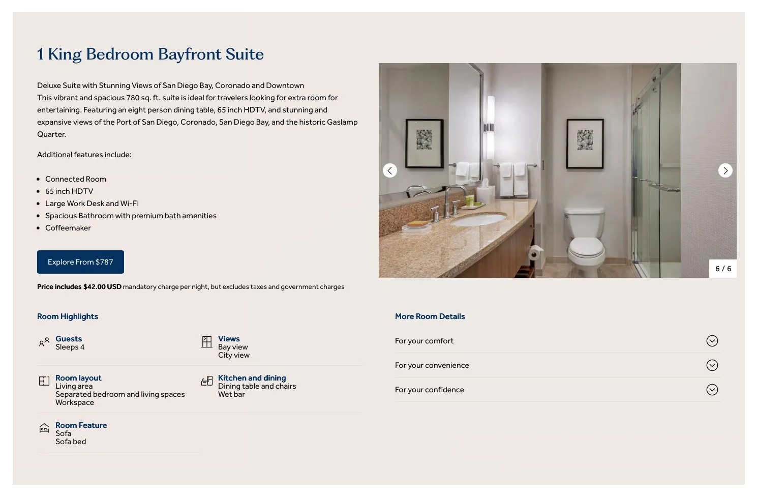 Hilton San Diego Bayfront website image