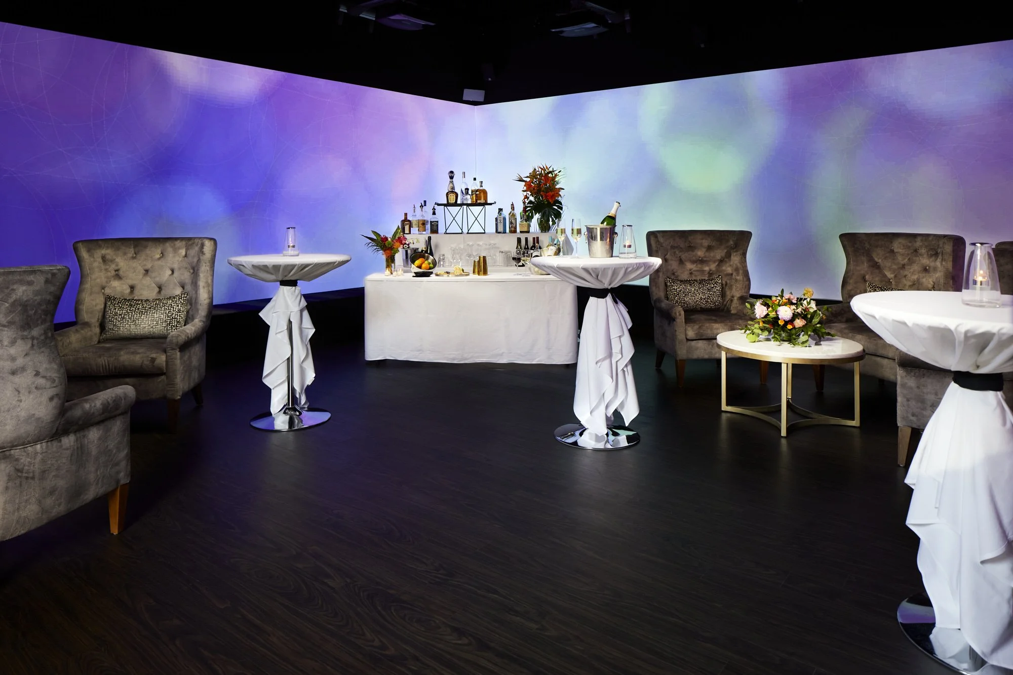 Legacy Hotel breakout event room with projection walls