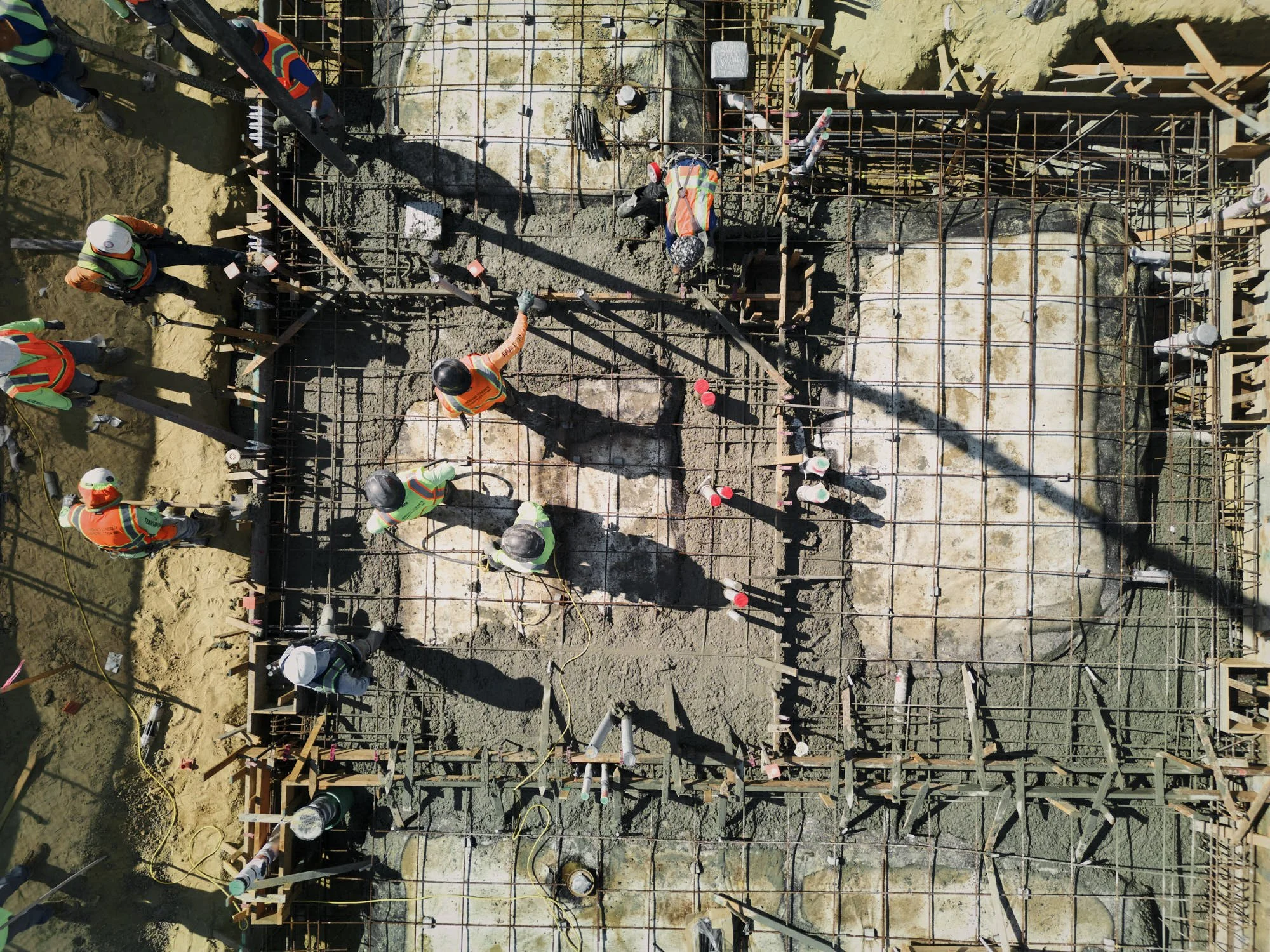 Rebar and concrete pour at Cuatro, City Heights, San Diego