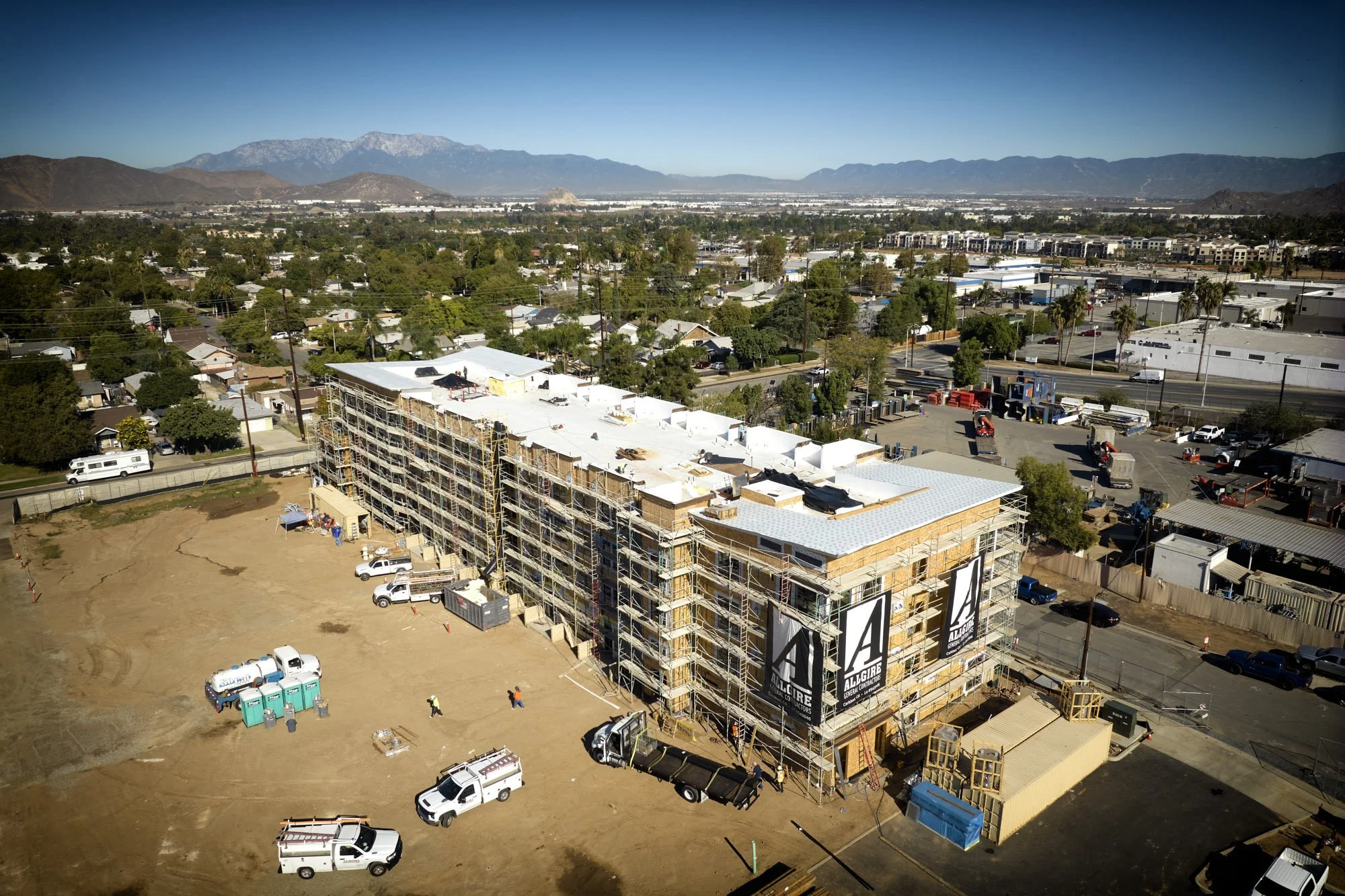Allgire General Contractors, Riverside, California construction progress drone photography