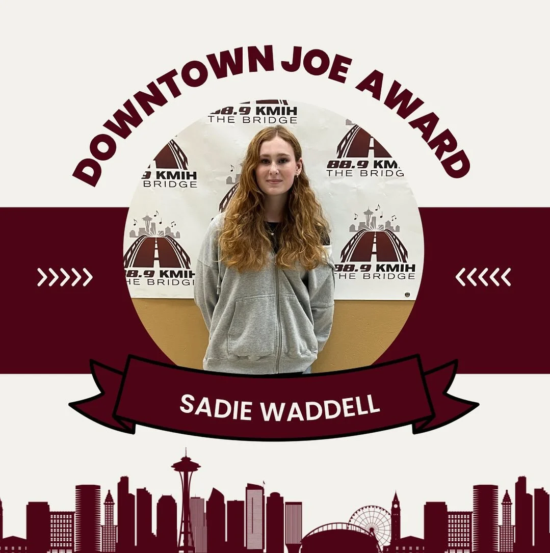 Big congrats to Sadie, this week&rsquo;s Downtown Joe Award winner! 👏 She has gone above and beyond in our advanced radio class. She has shown dedication and passion for our station by volunteering to learn more about the equipment that runs out sta