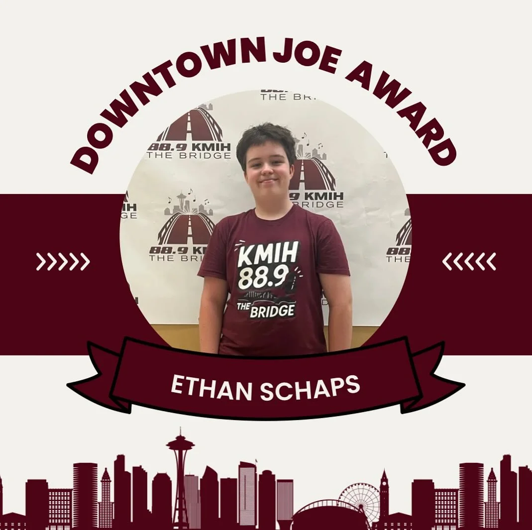 Congratulations to our Down Town Joe winner, Ethan Schaps!! Ethan is not in our program this year but he is still dedicated to helping out KMIH. He has volunteered to help produce and run the board for our sports broadcasts. Without him we wouldn&rsq