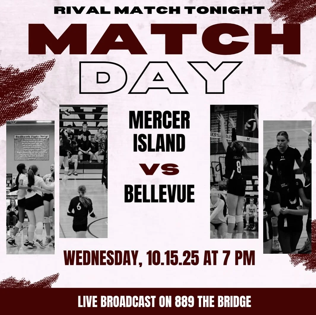 Mercer Island Girls Volleyball is taking on Bellevue tonight!! Tune in to KMIH as our students bring you a live broadcast of tonight&rsquo;s rivalry game, catching all the action 🔥🏐

#volleyball #sportsbroadcast #live #rivalry #MercerIslandhighscho