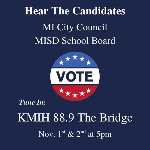 This weekend, KMIH is featuring an election special that will cover Mercer Island City Council and School Board candidates. Tune in on Saturday and Sunday at 5 PM to hear directly from the candidates about their perspectives and positions on the issu