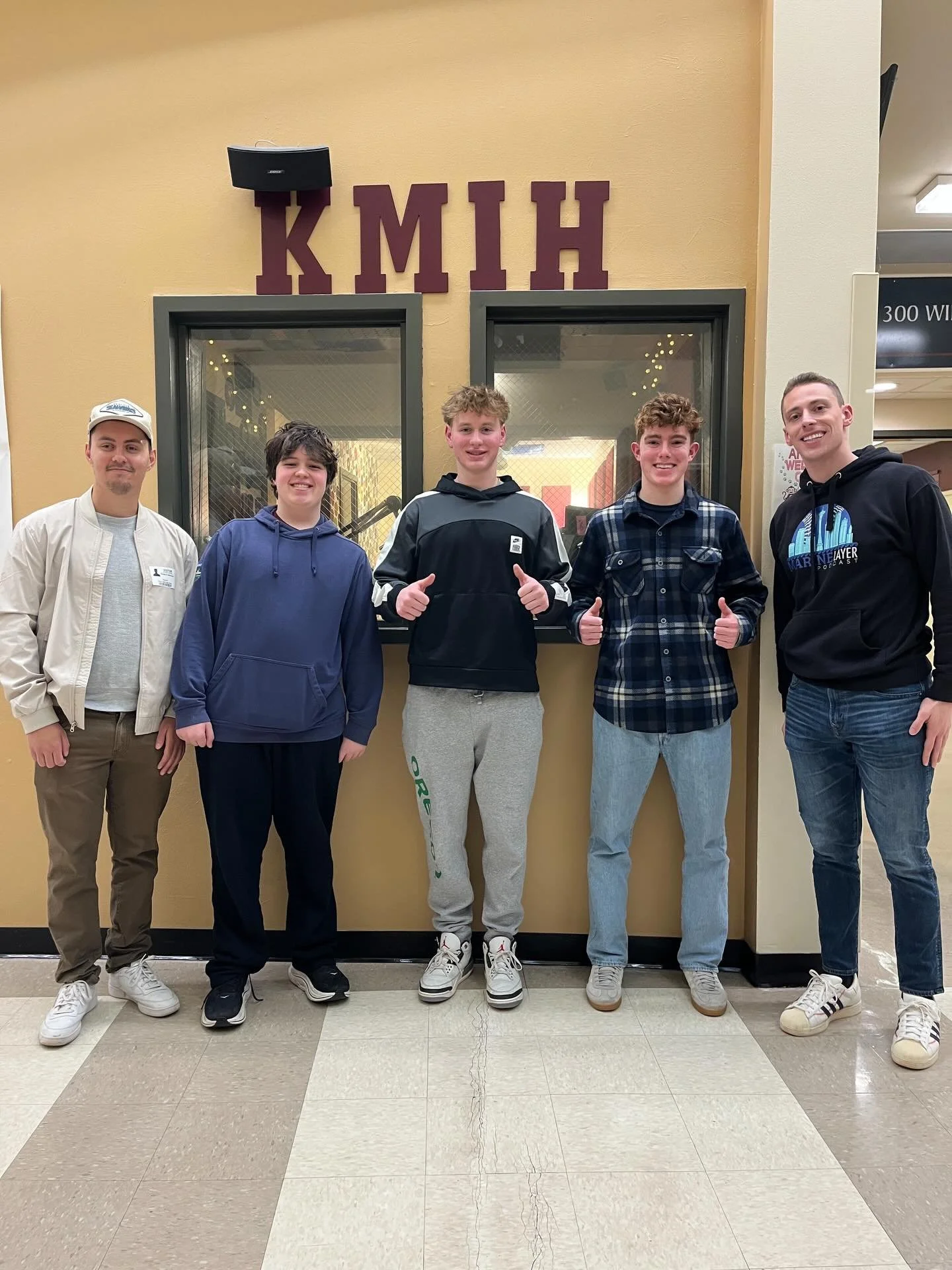 Big thanks to Lyle Goldstein and TJ Mathewson from the Marine Layer Podcast (@marinelayerpod )for stopping by KMIH to join Theo Roodman and Leon Vorkoper on Ball Talk!  It was great having you in the studio to talk baseball and Seattle sports. 🏈⚾️

