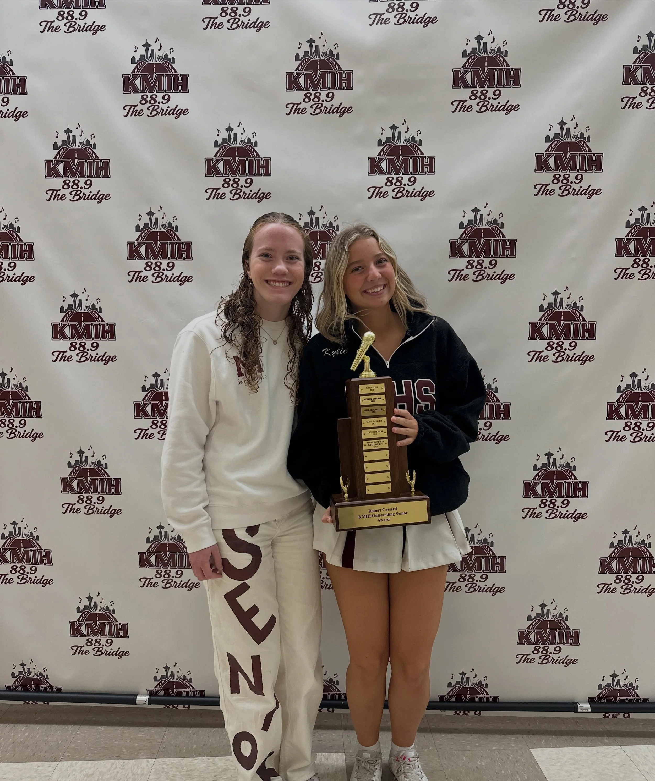 Congratulations to Kylie Oordt and Reese Hardisty, this year&rsquo;s recipients of the Robert Casserd Award! This scholarship is awarded to outstanding seniors who have made a lasting impact on KMIH through their dedication, leadership, and contribut