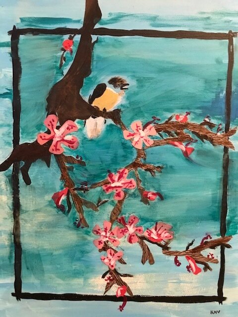 bird and blossoms