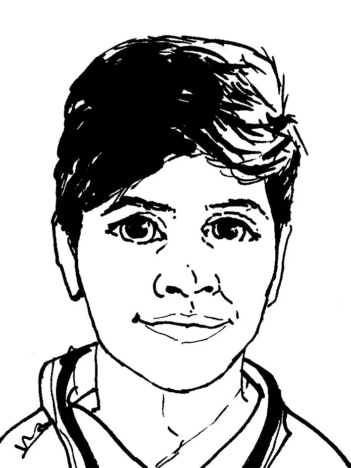 A portrait of one of the young editors of Early Harvest magazine Issue 6, 2017.