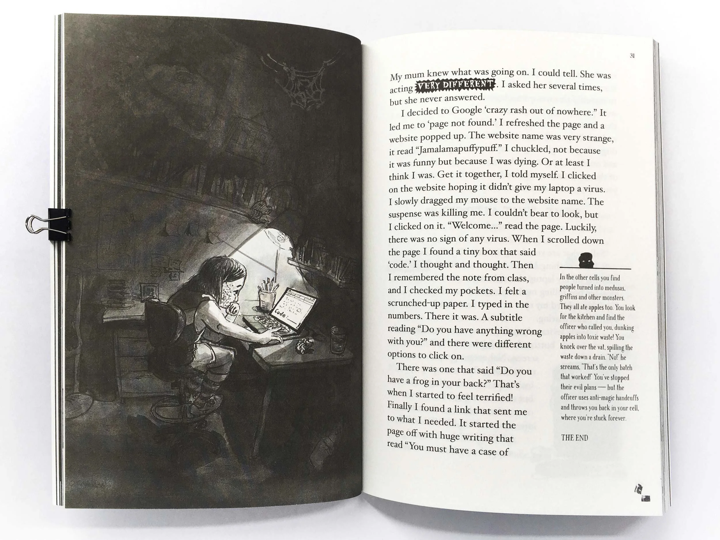 'The Rash', written by Sakina Jafari, illustrated by Simon O'Carrigan, in 'The Sound Of The Dark' 