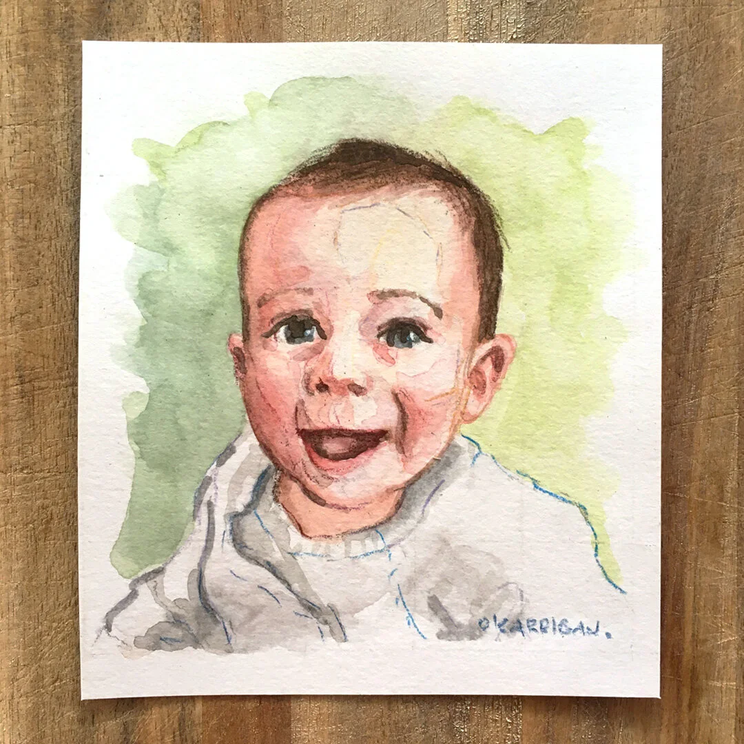 A portrait illustration by Simon O'Carrigan.