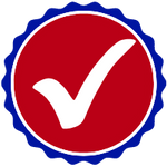 Icon of a badge and checkmark for verifiable online babysitting childcare safety certifications