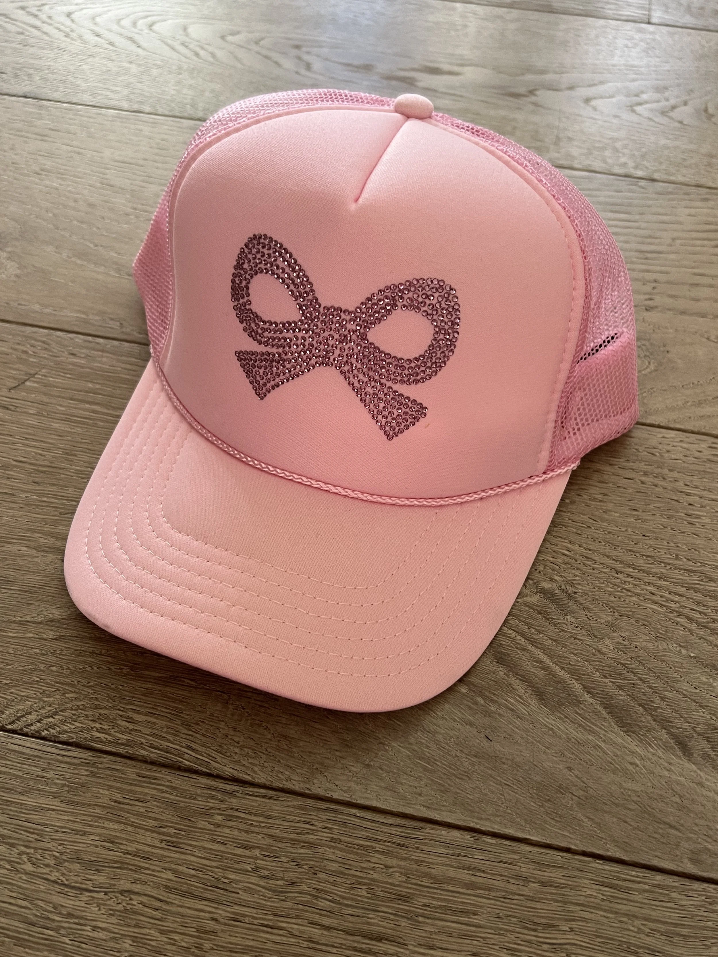 Rhinestone Bow Trucker Hat