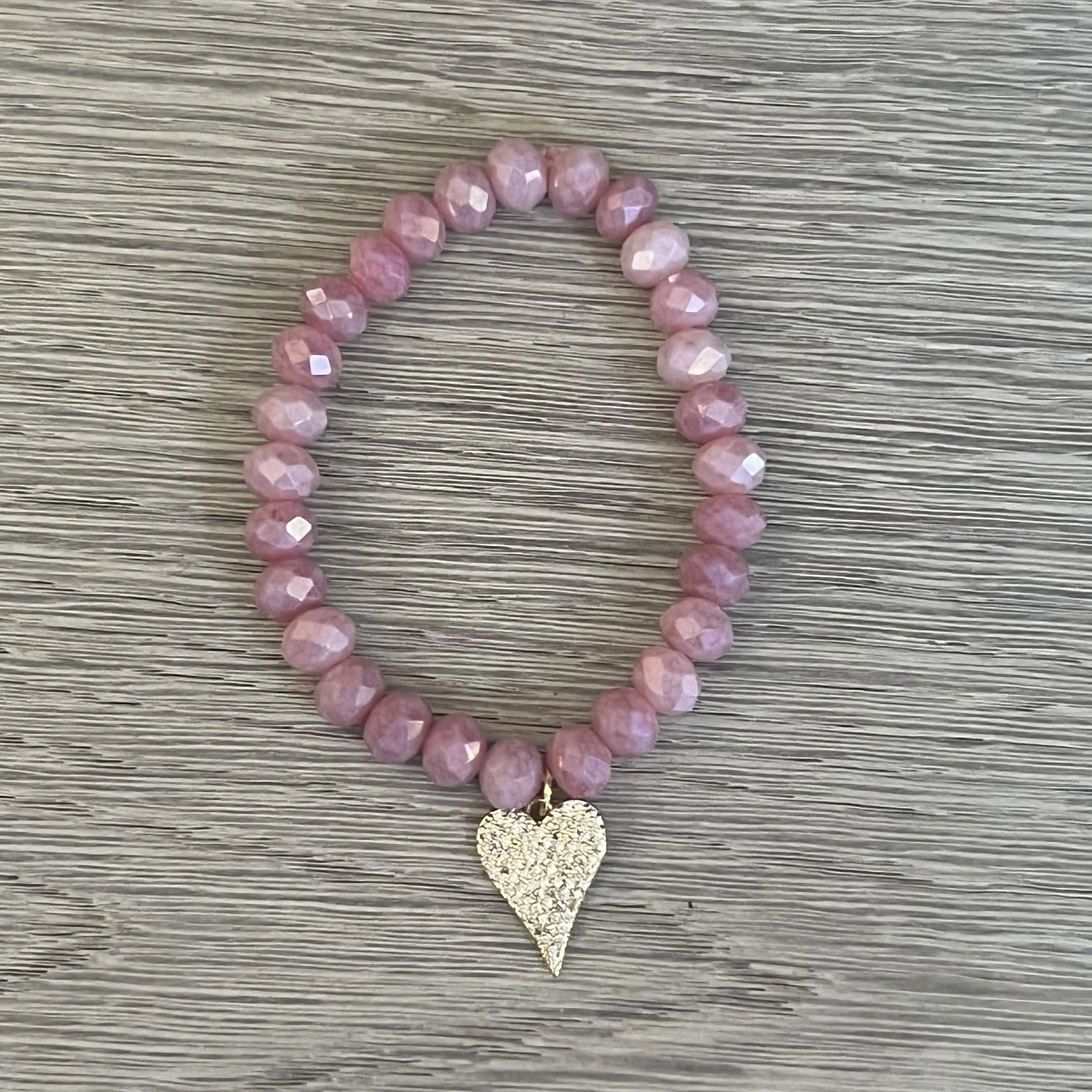 Pave Heart Charm Bracelet