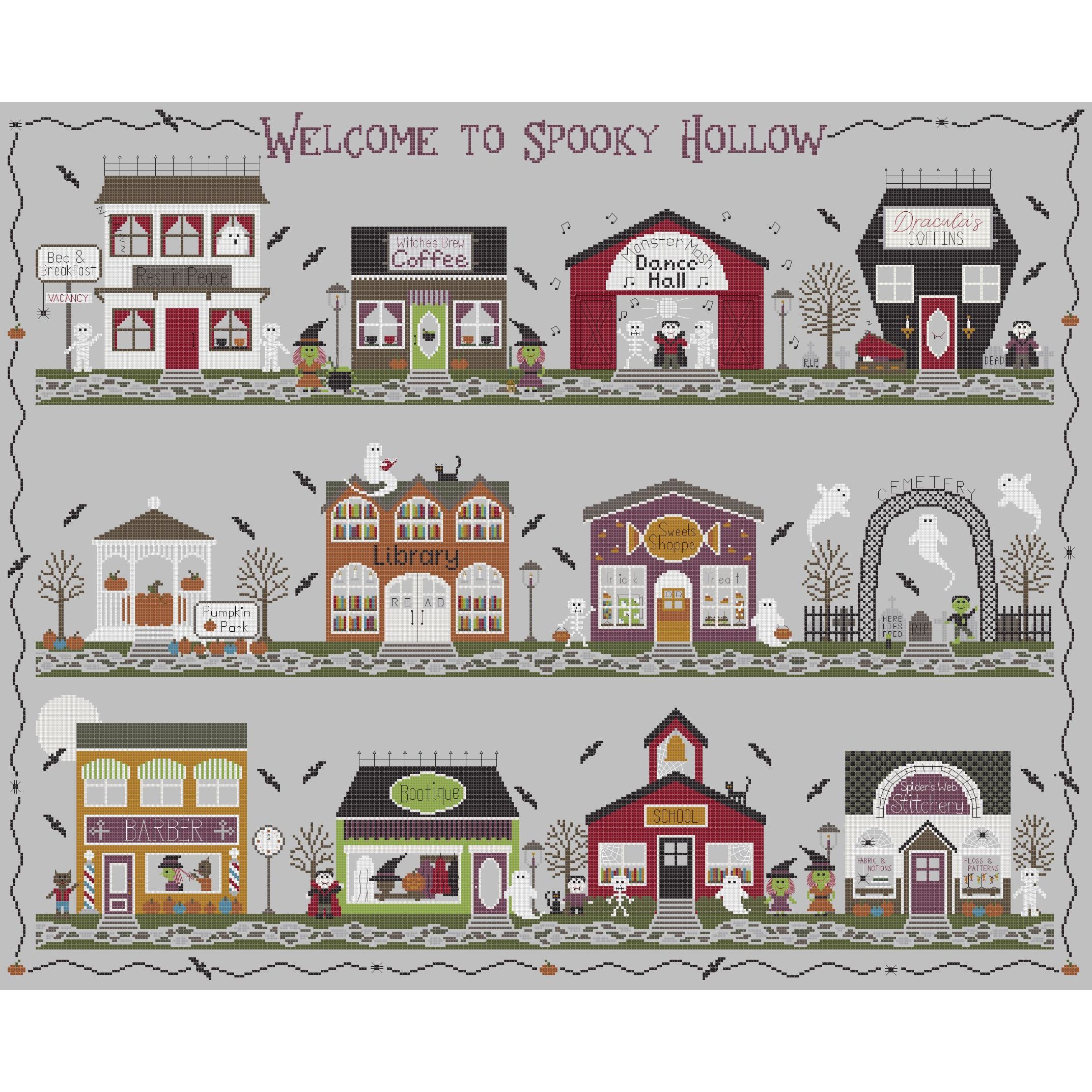 Spooky Hollow 4x3 Border  |  Stitch Count: 423 x 343