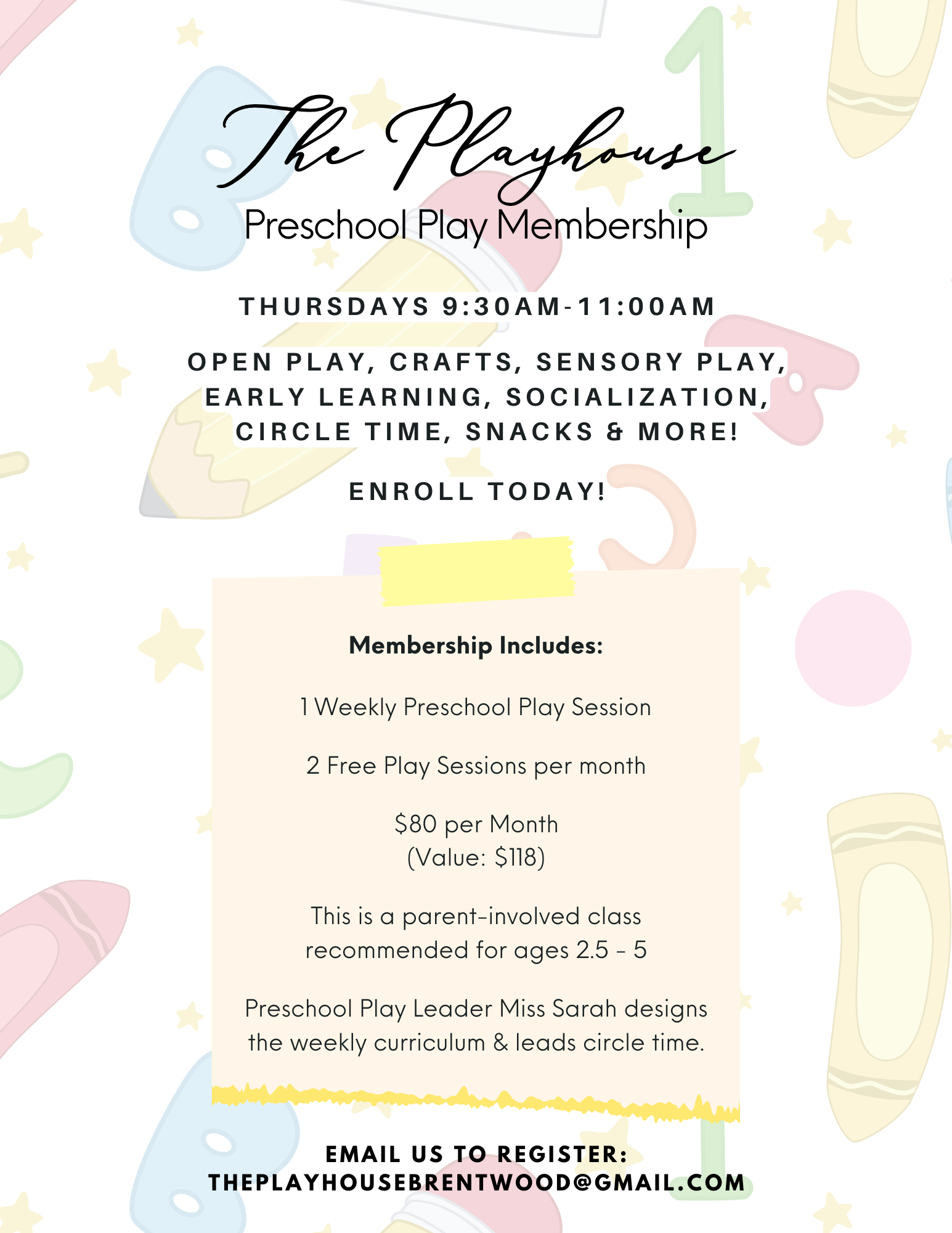 Classes — The Playhouse Brentwood
