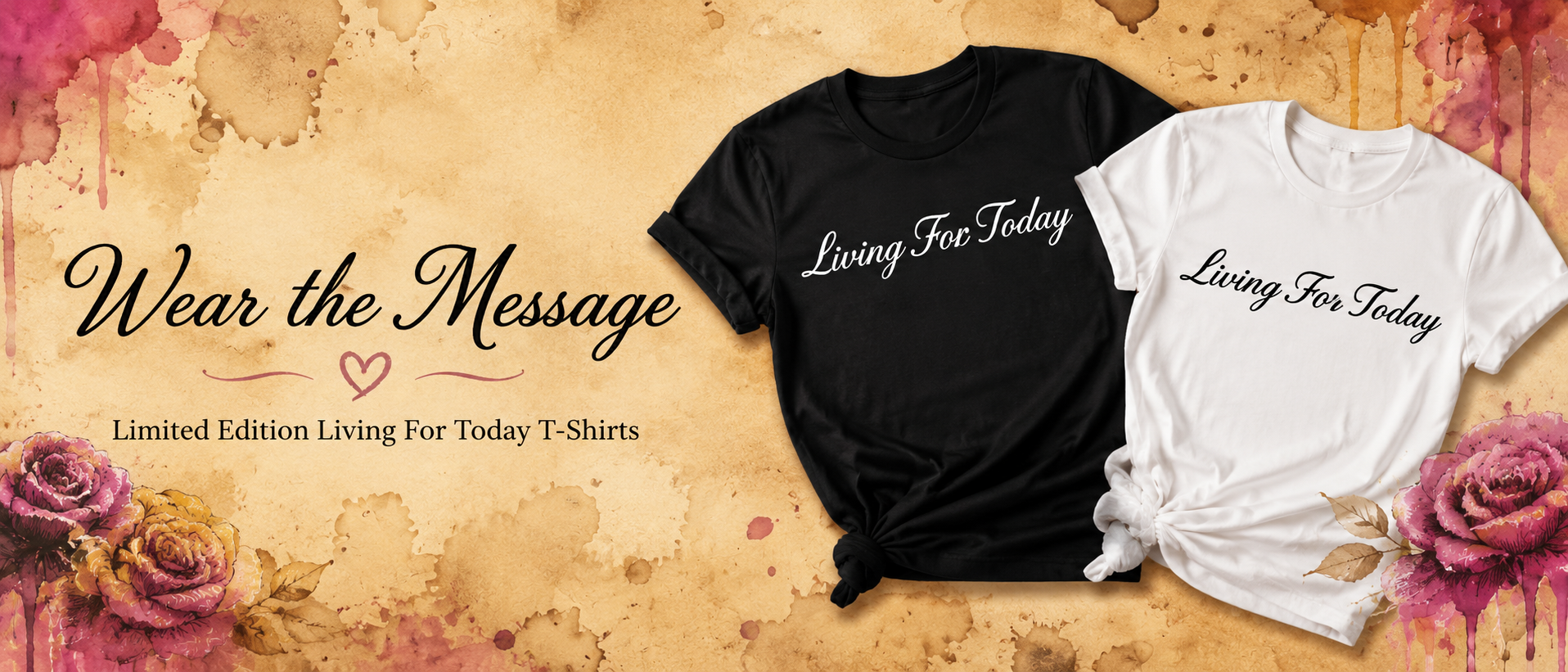 living for today, hope message t-shirt, 100% cotton