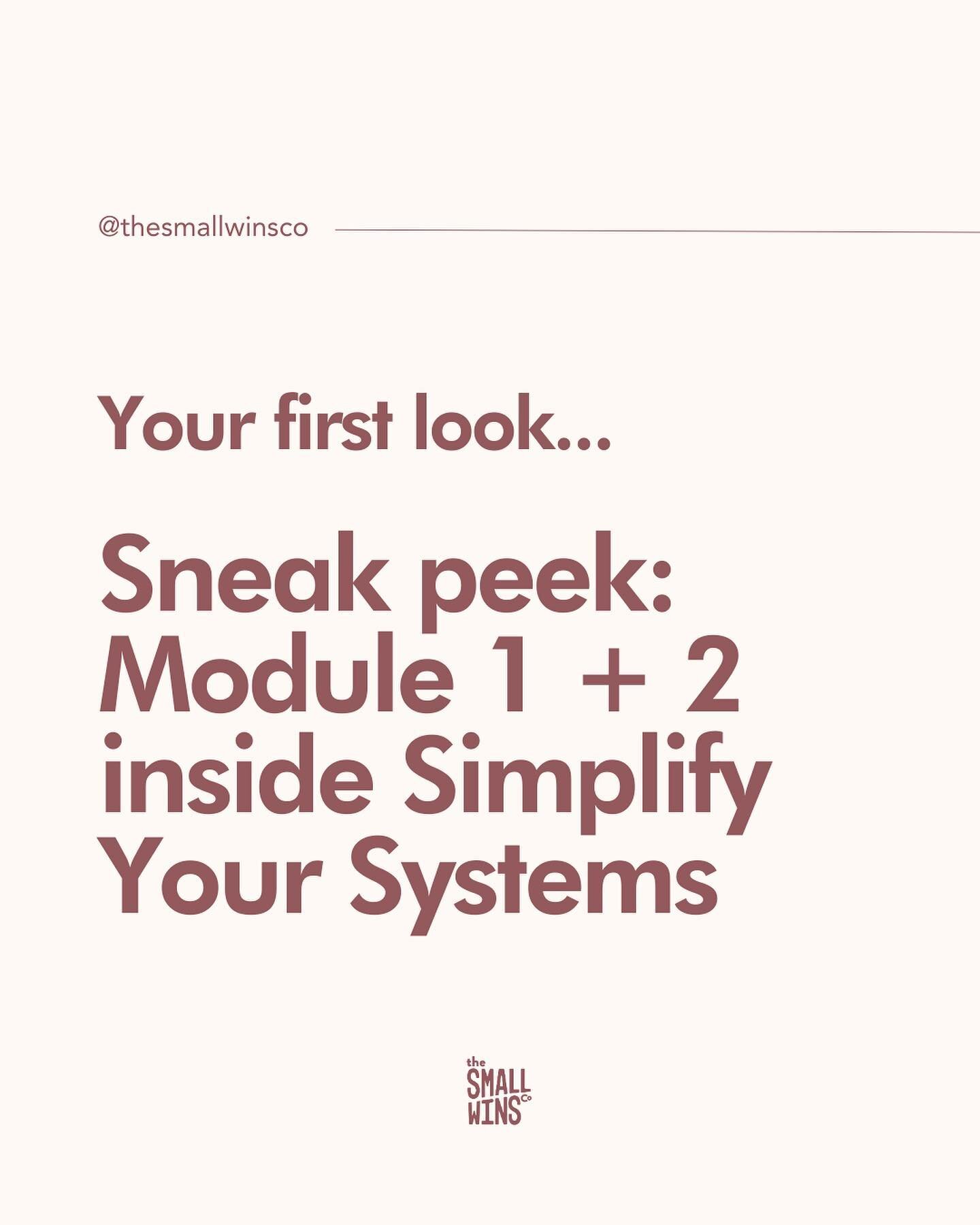 When I say I&rsquo;m fully supporting you to build better systems, I effing mean it. 

Swipe left ⬅️ to see a fraction of the support and step-by-step guidance you&rsquo;ll be getting inside Simplify Your Systems.

The other added benefit to enroll t