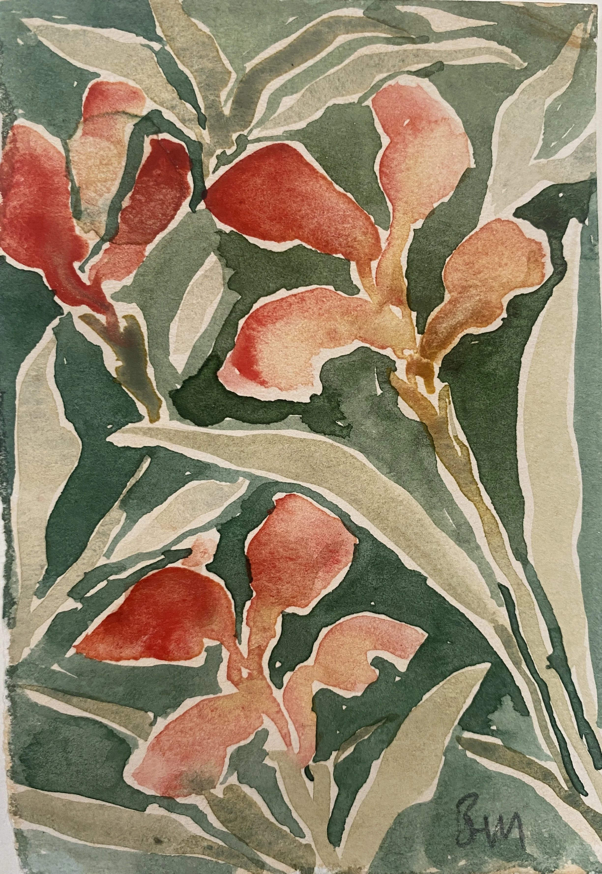 Red Iris I, 2026, watercolour on paper, 7 x 10cm, unframed, £150.jpg