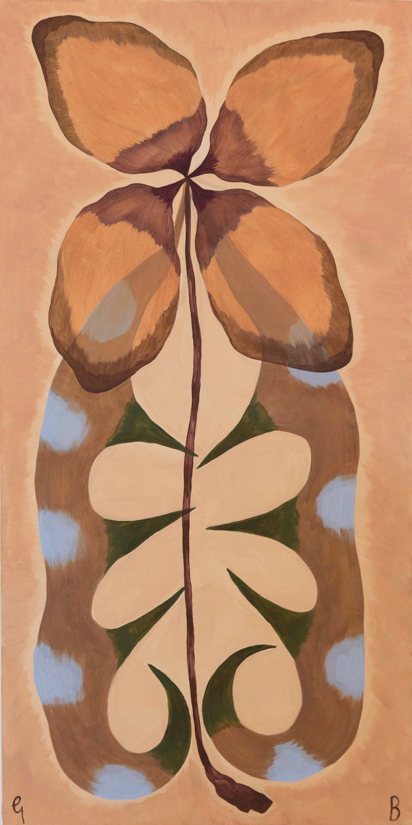 Georgia Beaumont 
Spiked Leaved 
Oil on wooden panel 
2024  
50.5 x 20.5cm 
£ 510 SOLD