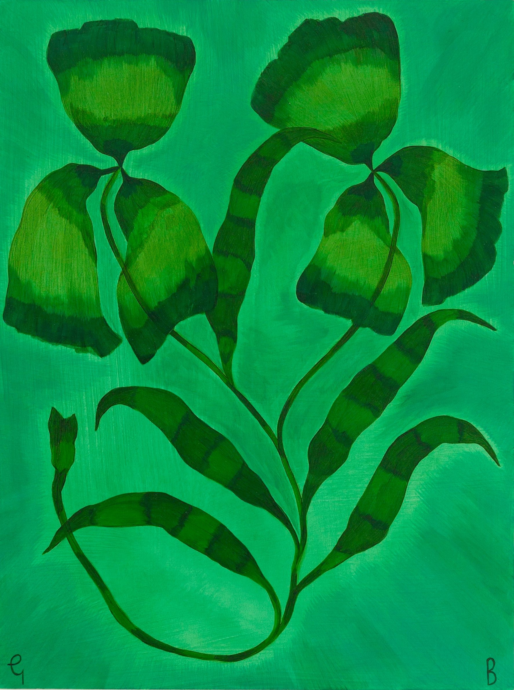 Georgia Beaumont 
Murmuring Sap 
Oil on wooden panel 
2024  
41 x 30.5 cm 
£ 660 SOLD