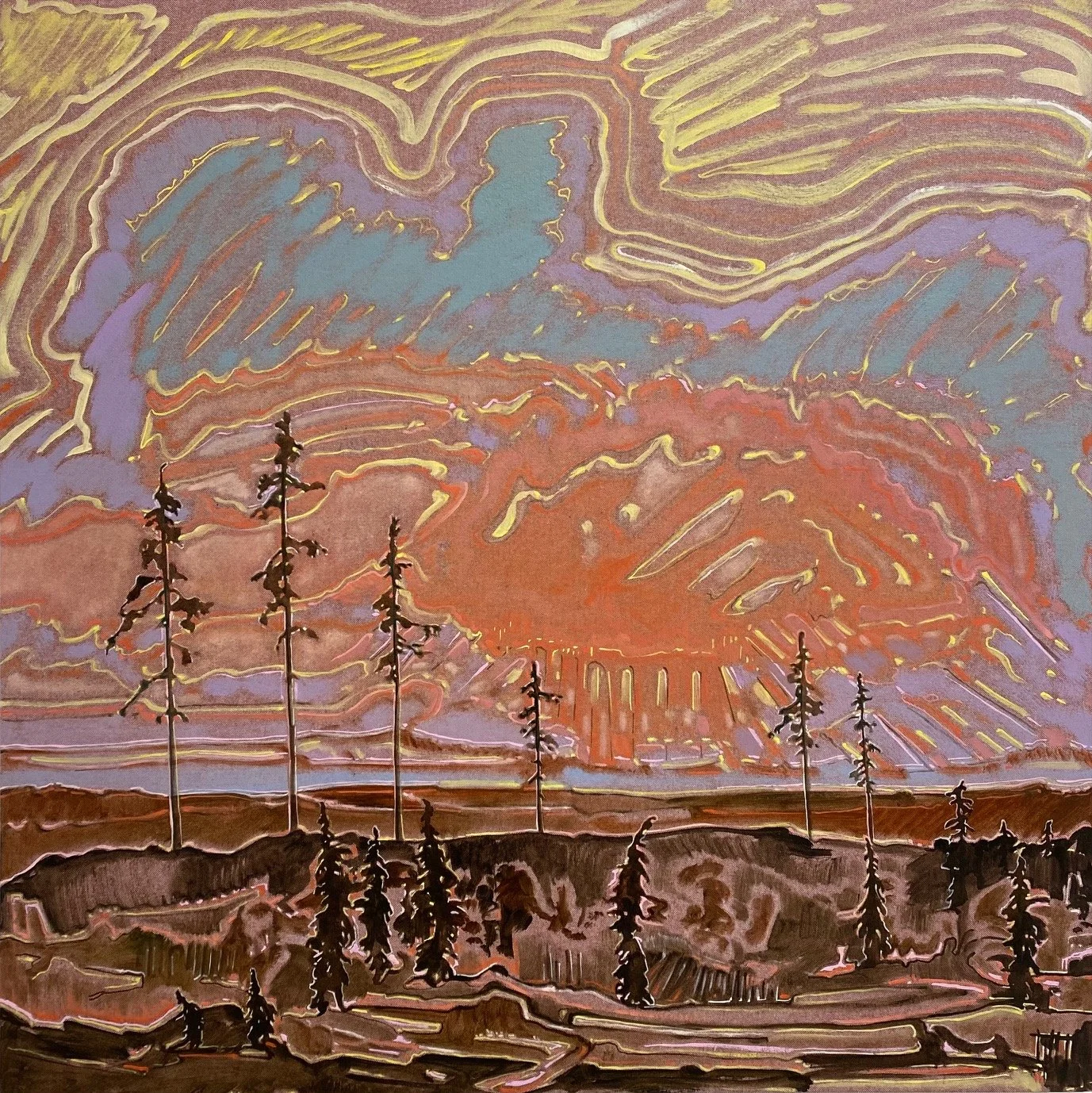 Angela Mullen-Bryan 
I don’t know where it’s going to end  
2023 
Oil on linen  
91 x 91 cm 
£ 3,500