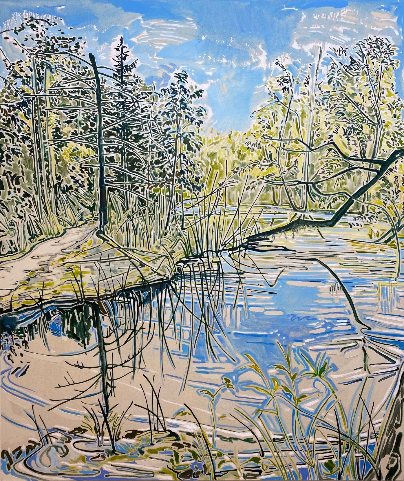 Angela Mullen-Bryan 
The Path Behind the Dead Pine  
2021 
Oil on canvas  
110 x 130 cm 
£ 5,200