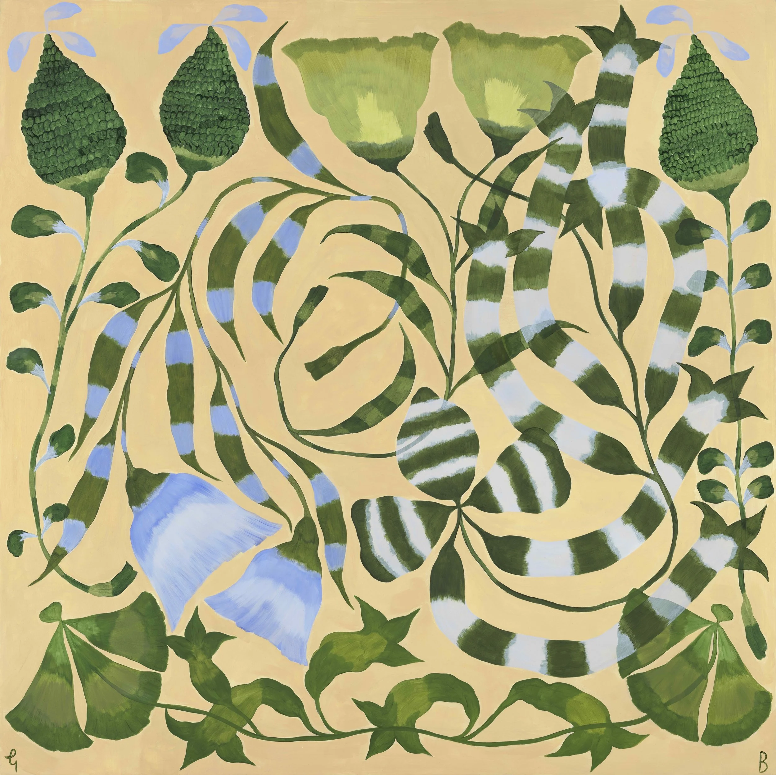 Georgia Beaumont 
With My Coattails Flying
oil on panel
76 x 76 cm
2024
£ 1,640