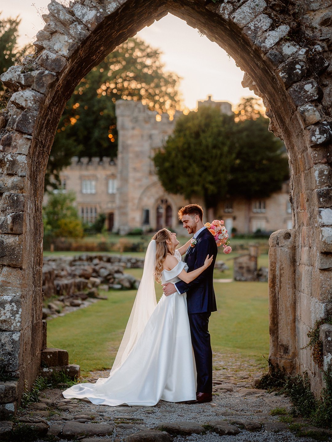 Beautiful Golden Hour Wedding Photography at The Tithe Barn, Yorkshire - photographed by Leeds Wedding Photographer photoJMO