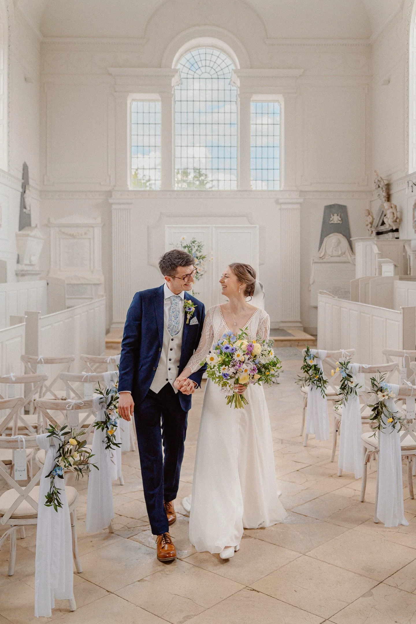 Bride and Groom in the Chapel at Compton Verney - Wedding Photography by photoJMO
